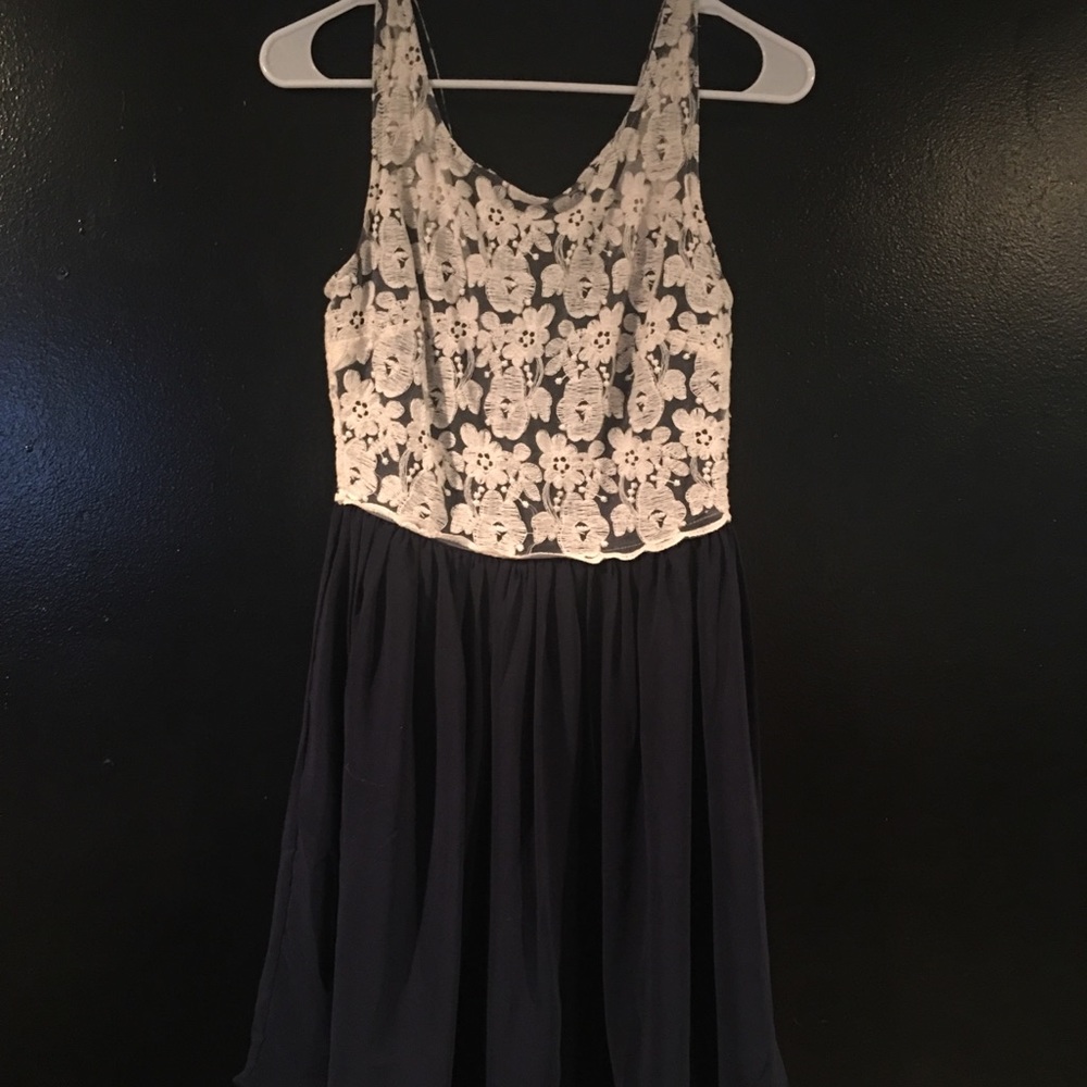 navy blue & lace dress